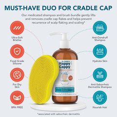 Happy Cappy Beanie Brush close-up with soft bristles for gentle scalp massage.