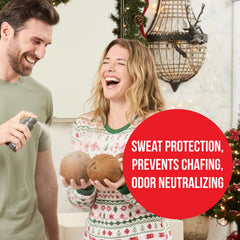 HAPPY NUTS Comfort Powder Spray pump-action nozzle enables mess-free, targeted protection.