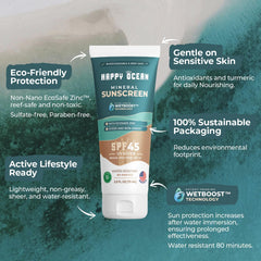 Happy Ocean SPF45 face-sunscreen close-up highlights non-greasy everyday skin defense