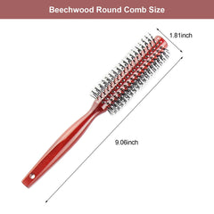 Harewu curling comb showing integrated wooden curling design