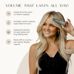 Harmonize Beauty Root Texture Powder on-hair shows natural texture with weightless grip.