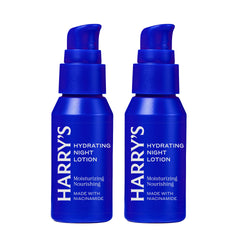Harry's Hydrating Night Lotion bottle on a dresser offering overnight hydration