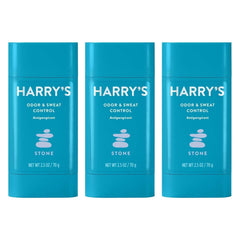 Harry's Stone deodorant stick application shows smooth glide for all-day comfort.
