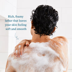Harry's Stone lather close-up showing creamy foam for smooth skin.
