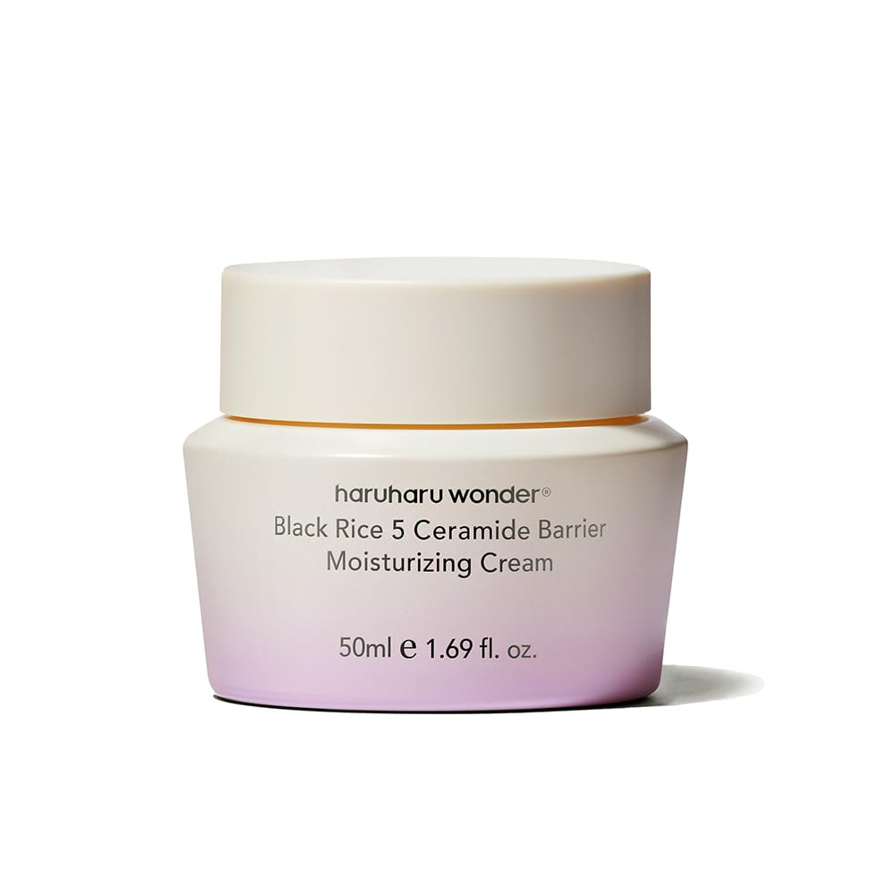 HARUHARU Wonder Black Rice 5 Ceramide Cream jar showing barrier-strengthening hydration.