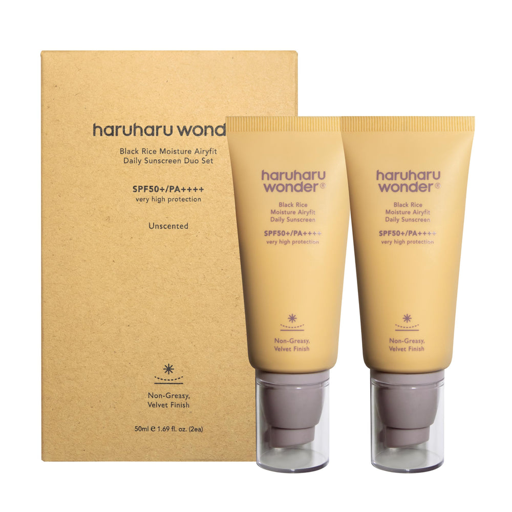 HARUHARU Wonder sunscreen bottle provides daily protection with lightweight feel.