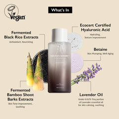 Haruharu Wonder Black Rice Toner pour shot showcasing quick-absorbing hydration.