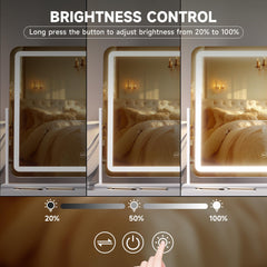 Hasipu vanity mirror rotated 360° for best angle viewing