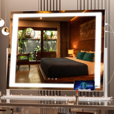 Hasipu vanity mirror with LED lights for bright, precise makeup application.