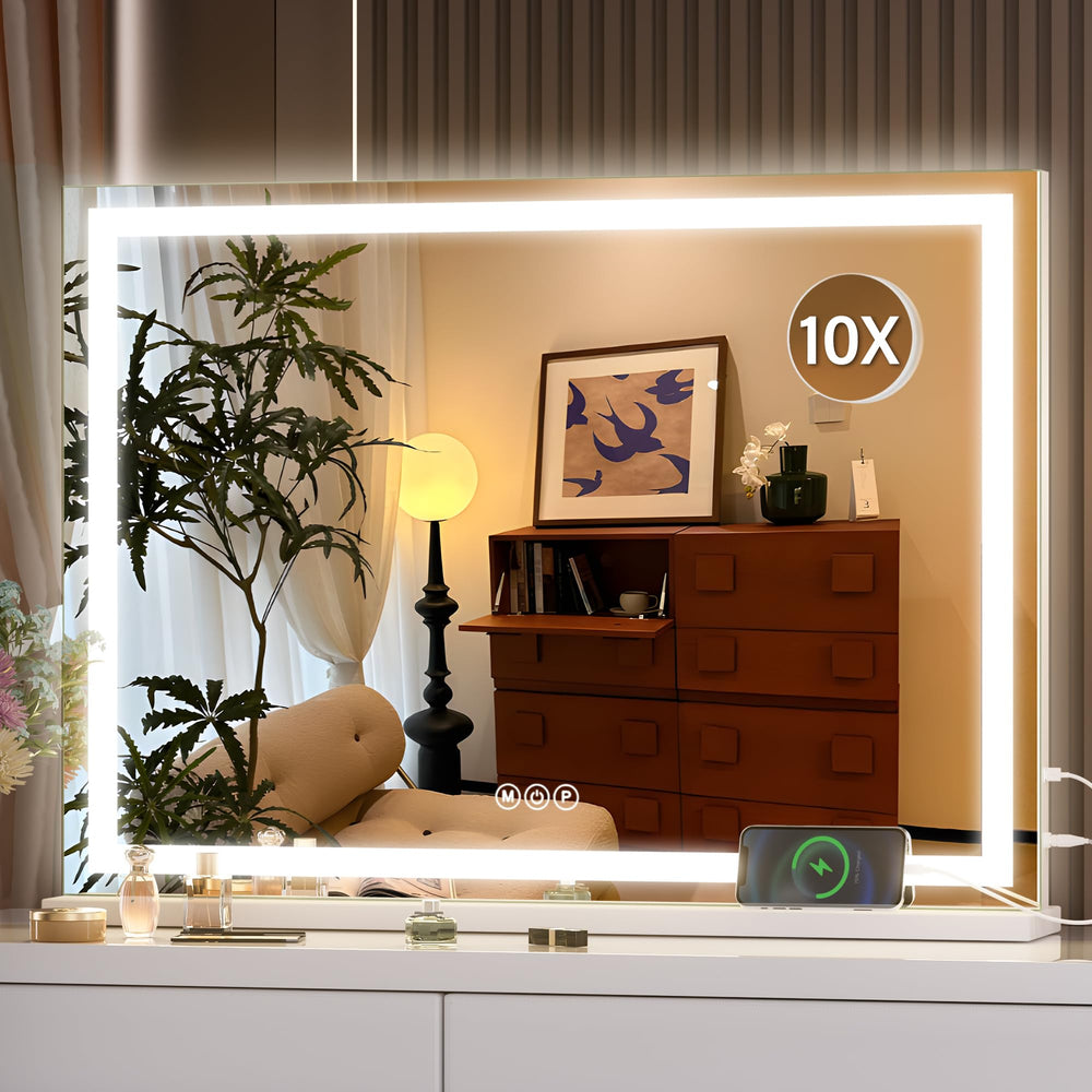 Hasipu vanity mirror with lights provides a wide 28x20 inch view for makeup