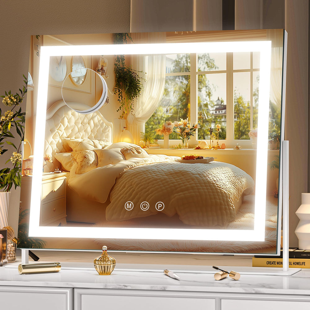 Hasipu vanity mirror with lights front view enables precise makeup application