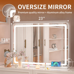Hasipu vanity mirror lights touch-control panel enables quick brightness and color adjustments.