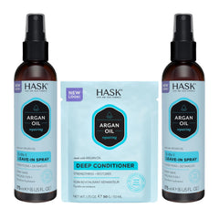 HASK Argan Oil 5-in-1 Leave-In bottle ready for hydrating detangling