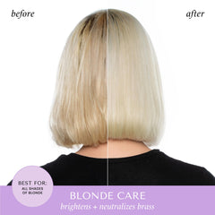 HASK Blonde Care duo on bathroom counter for easy routine.