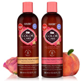 HASK Color Care Shampoo bottle shows sulfate-free protection for color-treated hair.