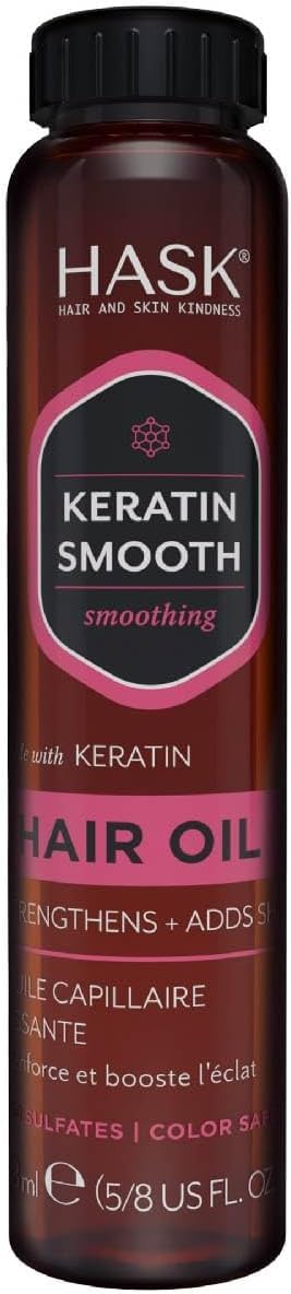 HASK keratina: botella de aceite para suavizar el cabello con brillo suave.