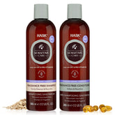 HASK Sensitive Care Shampoo bottle highlights fragrance-free formula for sensitive scalps