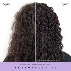 HASK Twist Tamer hands applying leave-in to damp curls