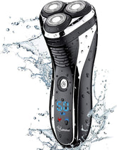 Hatteker electric shaver rotary head closeup for precise contouring and smooth shave