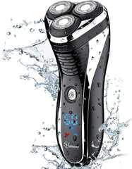 Hatteker electric shaver rotary head closeup for precise contouring and smooth shave