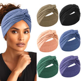 HAUHC extra-wide headbands pack front view show non-slip design for all-day wear.