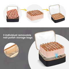 Hautton organizer demonstrates lamp pocket for easy nail dryer placement.