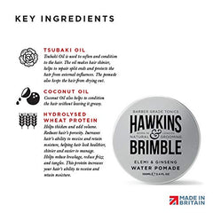 Hawkins & Brimble vegan label graphic confirms plant-based formula.
