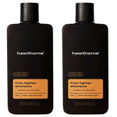 Hawthorne Frizz Fighter Shampoo bottle promotes smooth, hydrated curls.