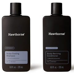 Hawthorne Men cooling shampoo bottle for refreshing scalp care