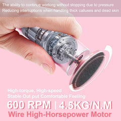 HayZBao electric foot callus remover pink side view with ergonomic grip