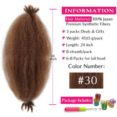 Hbegant Afro Twist 24inch Pack 3 closeup-density highlights fuller strands for versatile styles