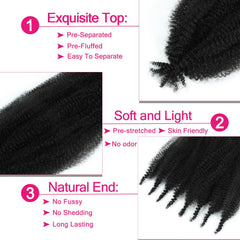 Hbegant Afro Twist Hair pre-fluffed design enables easy installation