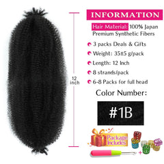 Hbegant Marley Twist 12in 3-pack density emphasizes length and volume.