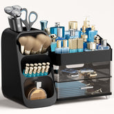 HBlife makeup organizer in full vanity view for easy clutter-free storage