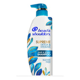 Head & Shoulders Supreme detox bottle front view with sulfate-free cleansing and hydration.