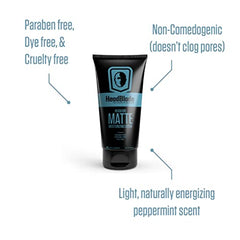 Texture close-up of HeadLube Matte emphasizing the matte, oil-free look.