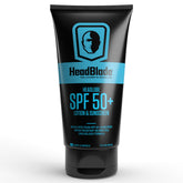HeadLube SPF 50 bottle profile shows non-greasy sunscreen for active use.