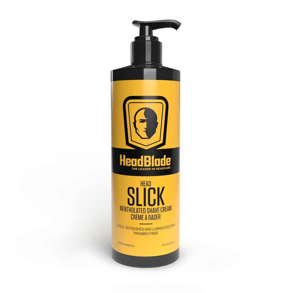 HeadBlade HeadSlick menthol-cooling provides a refreshing glide for head shaving.