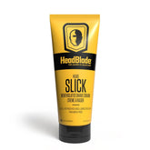 HeadBlade HeadSlick shave cream bottle front for smooth headshaving.