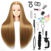 Headdoll mannequin head with 26-28 inch long fiber hair for realistic practice
