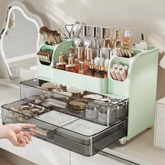 Heaime makeup organizer brush holder keeps brushes upright and ready.