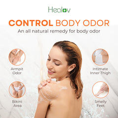 Healov Persimmon Body Wash underarms with odor-control benefits.