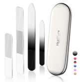 HealPure glass nail file large buffer for smooth shaping of natural nails.