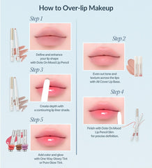 Heart Percent Dote On Mood Lip Pencil Rose Beige tube highlights retractable tip for precise use.