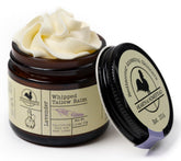 Hearth and Homestead whipped tallow balm lavender jar, ideal for dry skin.