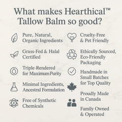 Hearthical Just Tallow texture shot shows balm melting for easy absorption