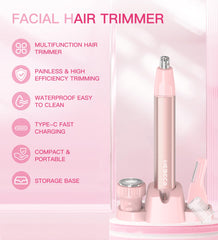 HEBECA rose pink 360° rotary blades enable smooth, precise trimming around nostrils