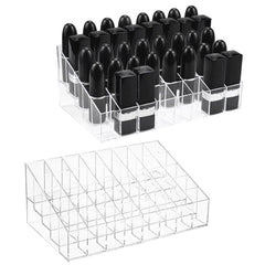 Hedume 40-slot lipstick organizer display shows lipsticks at a glance for quick selection