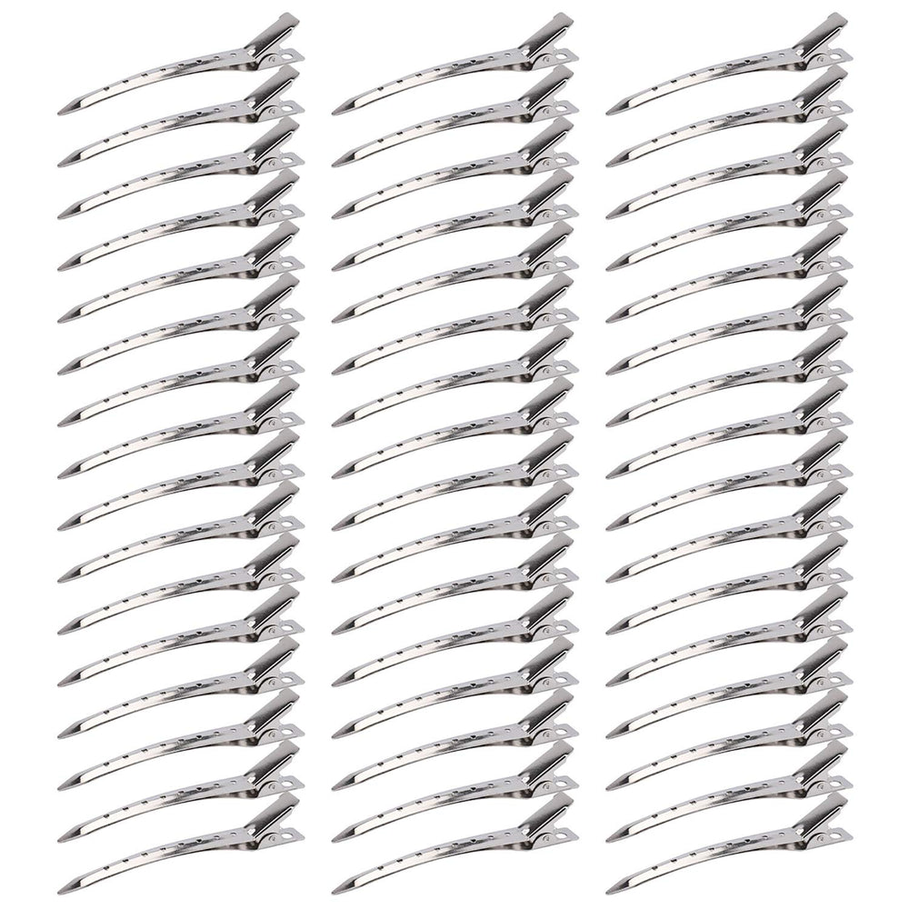 Hedume duck bill hair clips 200-pack securing hair during cutting or styling.