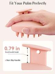 HEETA dandruff removal tool demonstrates exfoliation for a cleaner scalp.